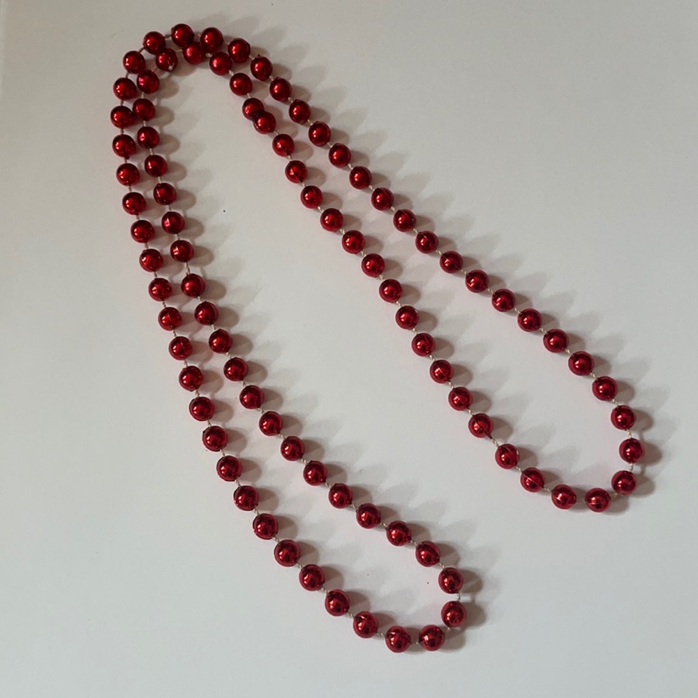 Red Plastic Bead Necklace